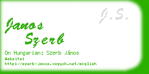 janos szerb business card